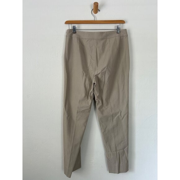 St. John Womens Beige Textured Straight-Leg Trousers Size 10 - Picture 5 of 13